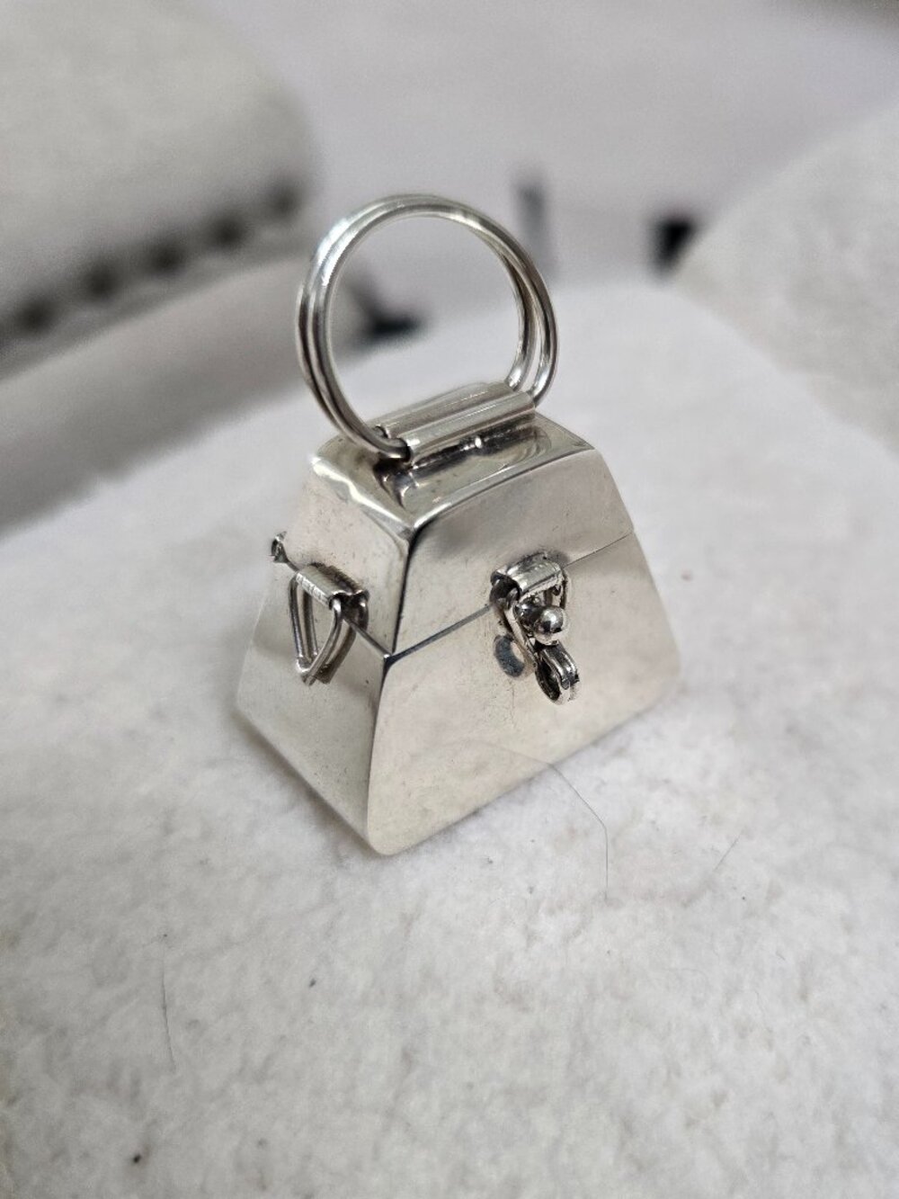 Vintage Sterling silver .925 Mexico large Pill box purse charm